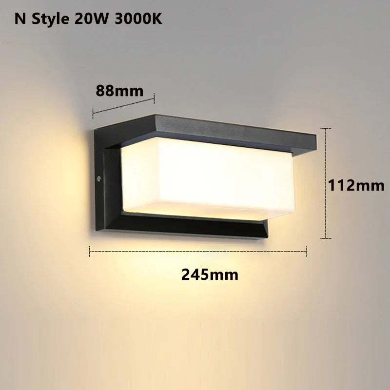 Moderne LED Außenwandleuchte mit Bewegungssensor - Wasserdichte IP65 Terrassenlichter für Balkon Garten