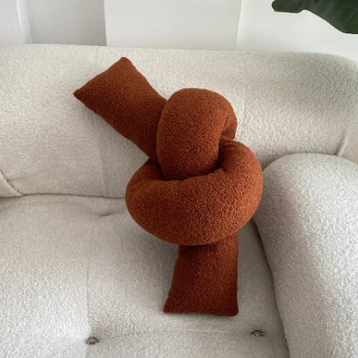Nordic Bouclé Abstract Kissen – Minimalistisches Plüschkissen