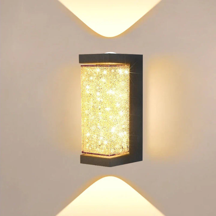 Moderne wasserdichte LED-Außenwandleuchte – Kristallwandeinbauleuchte für Garten, Terrasse und Eingangsbbeleuchtung