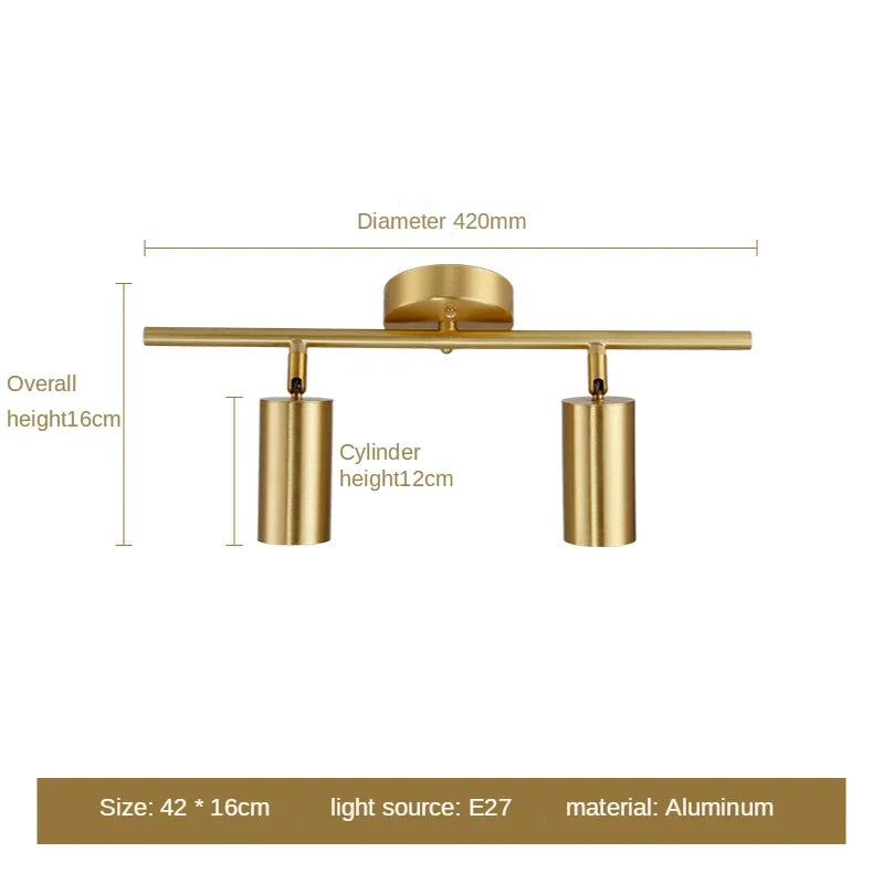 Moderne Gold-Spotlight-Deckenleuchte – Nordischer minimalistischer E27 LED-Leuchte für Wohnzimmer, Schlafzimmer und Küche
