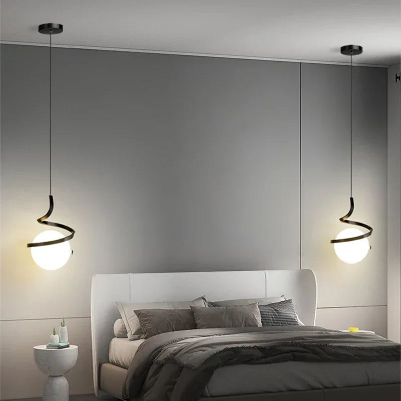 Nordic Glass LED Pendelleuchte – 3-Farben-Temperatur, 1-Wege-Hängeleuchte für Esszimmer, Schlafzimmer und Wohnzimmer Dekor (5-10 qm Abdeckung)