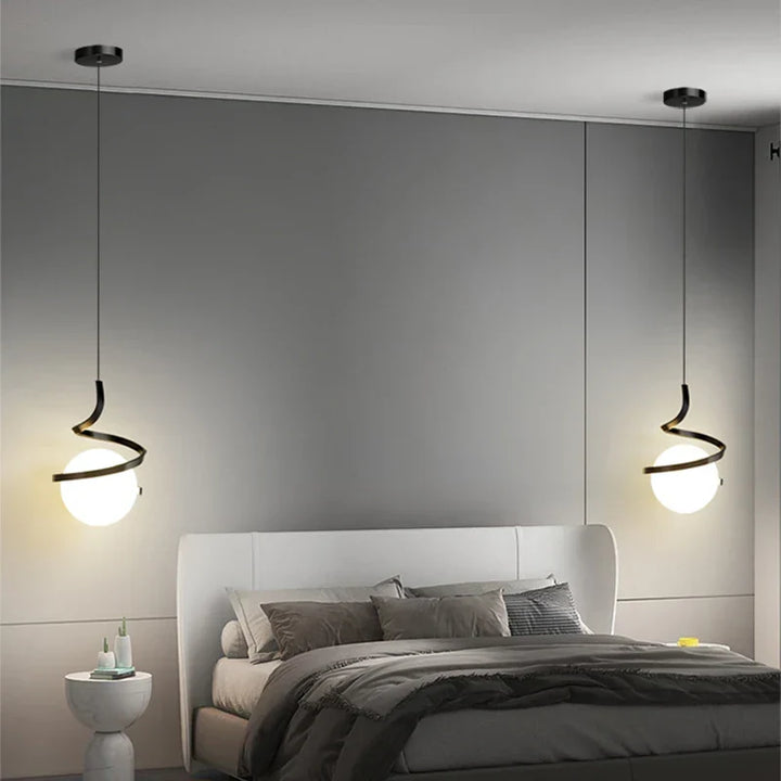 Nordic Glass LED Pendelleuchte – 3-Farben-Temperatur, 1-Wege-Hängeleuchte für Esszimmer, Schlafzimmer und Wohnzimmer Dekor (5-10 qm Abdeckung)