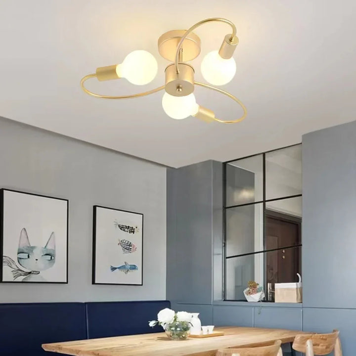 Moderne LED-Deckenlampen - Industrielles Eisen Schwarz/Goldene Nordic Minimalismus