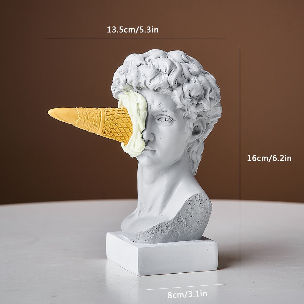 David Figurine mit Eiscreme Heimdekorationsskulptur
