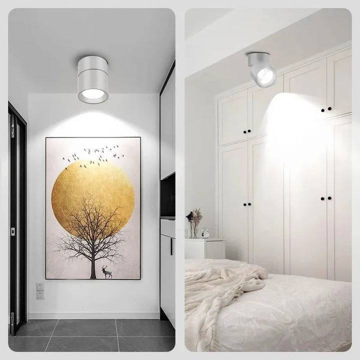Moderne LED-Wandleuchte – Runde Oberflächenmontierte Downlight mit neutralen, kühlen und warmen Lichtoptionen für Küche, Schlafzimmer, Esszimmer und mehr