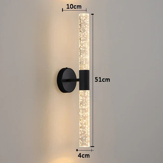 Moderne LED Kristall Wandleuchte – Schlanke wandmontierte Leuchte für Schlafzimmer, Wohnzimmer, Gang und Flur