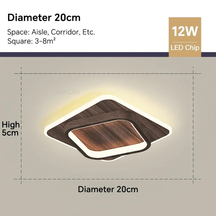Moderne LED-Deckenlampe - Quadratische Deckenleuchte für Wohnraum, Treppe, Flur und mehr