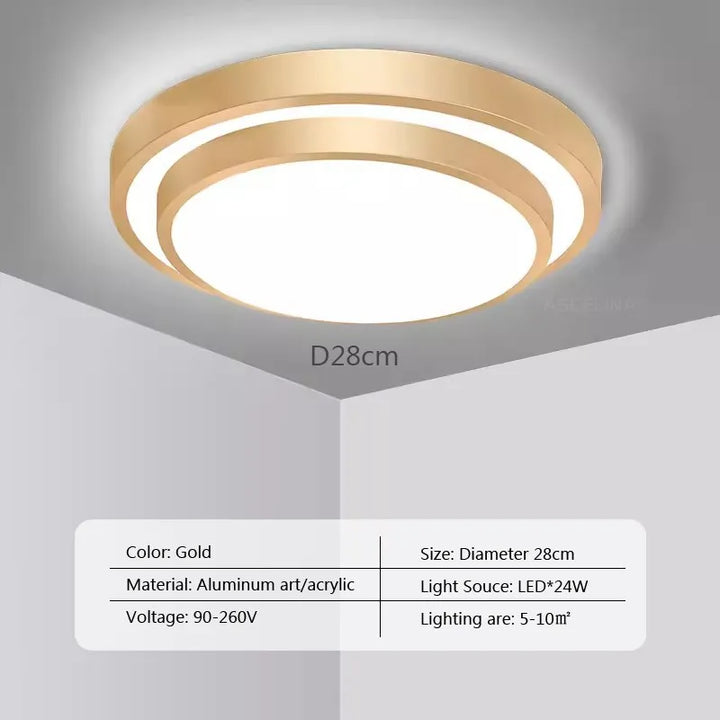 Moderne LED-Deckenleuchte - Doppelschichtige runde Aluminiumfernbedienungslampe für Schlafzimmer, Esszimmer, Wohnzimmer Dekor
