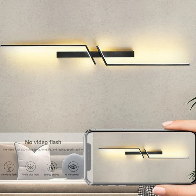 Moderne kreative Streifen-LED-Wandlicht minimalistisches Schlafzimmer Nachttisch-Wandlampen-LED-Lampen Wohnzimmer TV Sofa Hintergrund Wandlampe