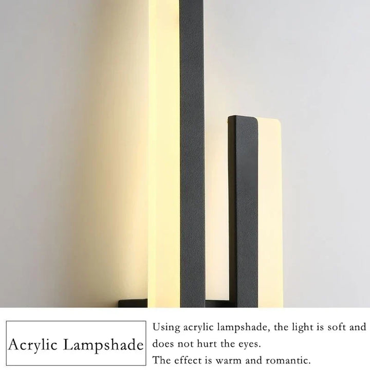 Moderne LED Wandleuchte – Schwarze & Goldene Acrylwandleuchte für Wohnzimmer, Schlafzimmer und Innendekoration