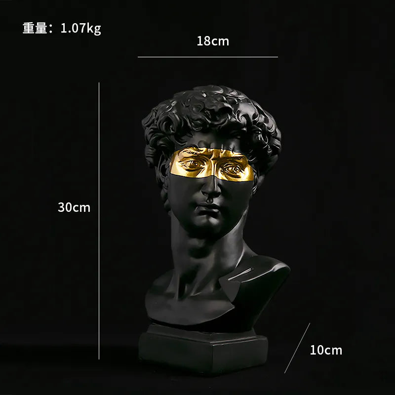 Europäische Wohnkultur David Kopf Harz Statuen Statuen Wohnkultur Moderne abstrakte Kunst Büste Skulptur Kunst Skizze Praxis