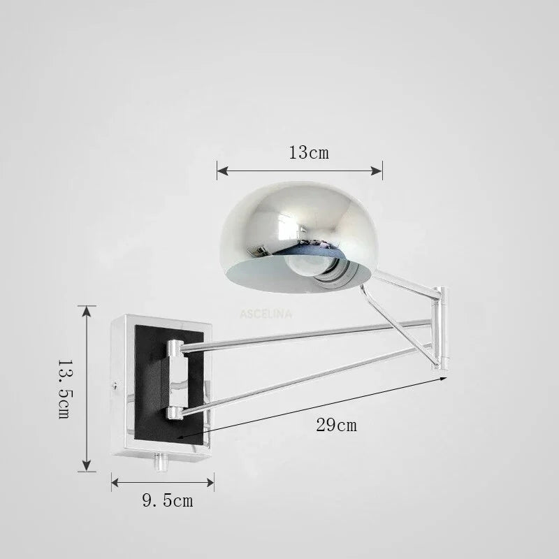 Moderne Faltbare LED Wandleuchte – Rückziehbare augenfreundliche Wandleuchte für Schlafzimmer, Arbeitszimmer, Wohnzimmer und Badezimmer