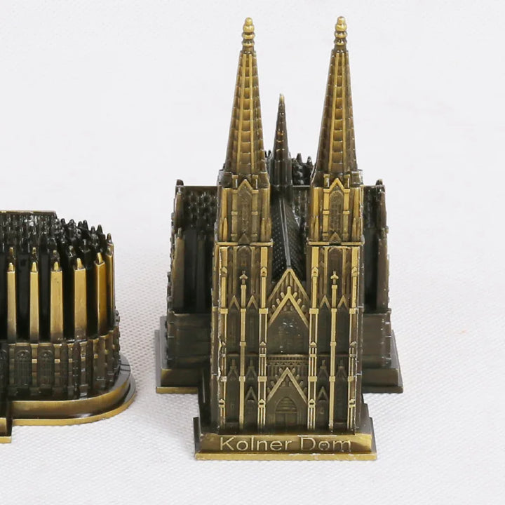 Kölner Dom Modell Metall Antik Bronze Deutschland Kölner Dom Gebäude Figurine Weltberühmtes Wahrzeichen Architektur Dekoration