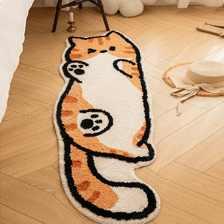 Verspielter Katzenbereich Unregelmäßiger Teppich