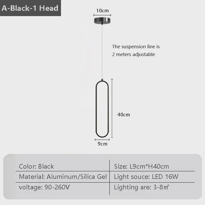 Moderne LED Pendelleuchte – Schwarz und Gold Hängelampe für Schlafzimmer, Wohnzimmer und Esszimmer Dekor