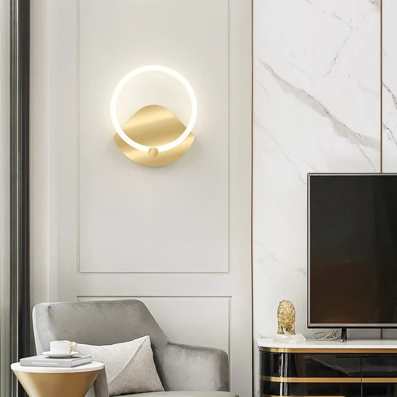 Moderne nordische LED-Wandlampe – Elegante Ringlichtleuchte für Schlafzimmer, Wohnzimmer und Hotelausstattung