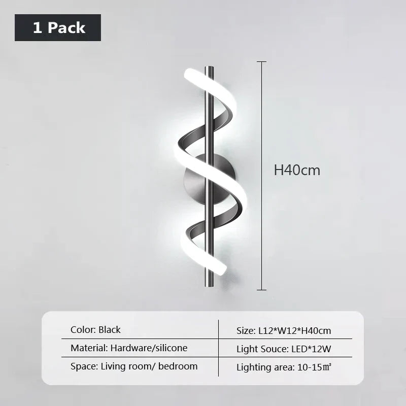 Zeitgenössische LED-Wandleuchte - Schlankes nordisches Design für Schlafzimmer, Wohnzimmer und mehr
