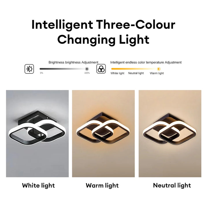 Moderne Deckenlampe 85-265V Metall Decken Kronleuchter Dreifarbige Licht Deckenlampe für Wohnzimmer Flur Balkon Wohnkultur