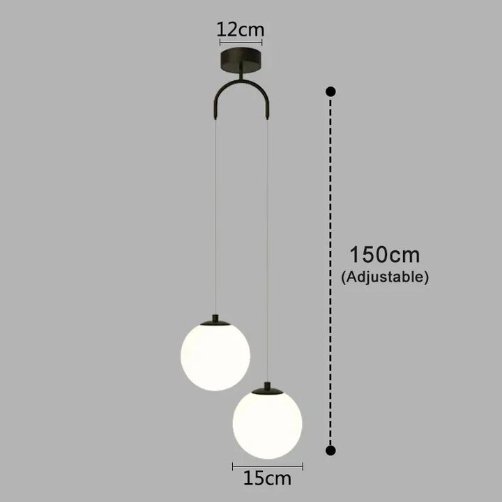 Moderne Glas LED Pendelleuchte – Nordischer Stil Hängeleuchte für Wohnzimmer, Schlafzimmer, Restaurant und Bar, 220V AC, Innenbeleuchtung Einbauleuchte