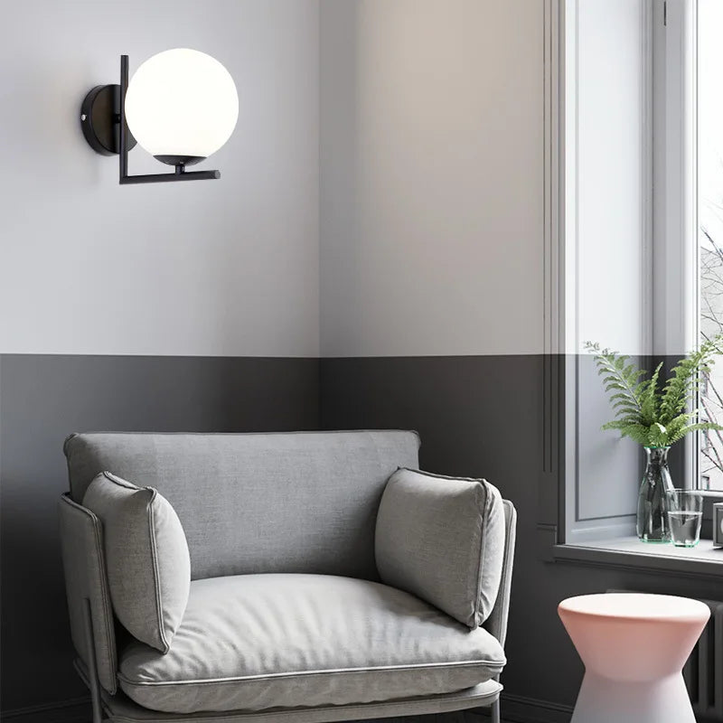 Moderne Minimalistische LED Wandleuchte – Europäische Stil Glas Wandleuchte für Wohnzimmer, Schlafzimmer und Nachttisch