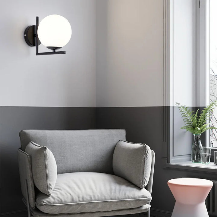 Moderne Minimalistische LED Wandleuchte – Europäische Stil Glas Wandleuchte für Wohnzimmer, Schlafzimmer und Nachttisch