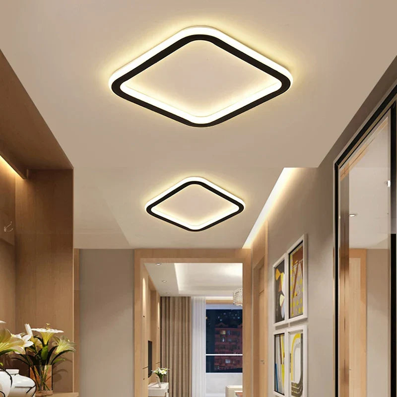 Moderne Minimalistische Deckenleuchte – Quadrat/Runde LED Augenschutzlampe für Schlafzimmer, Büro, Wohnzimmer und Lounges (90-260V)
