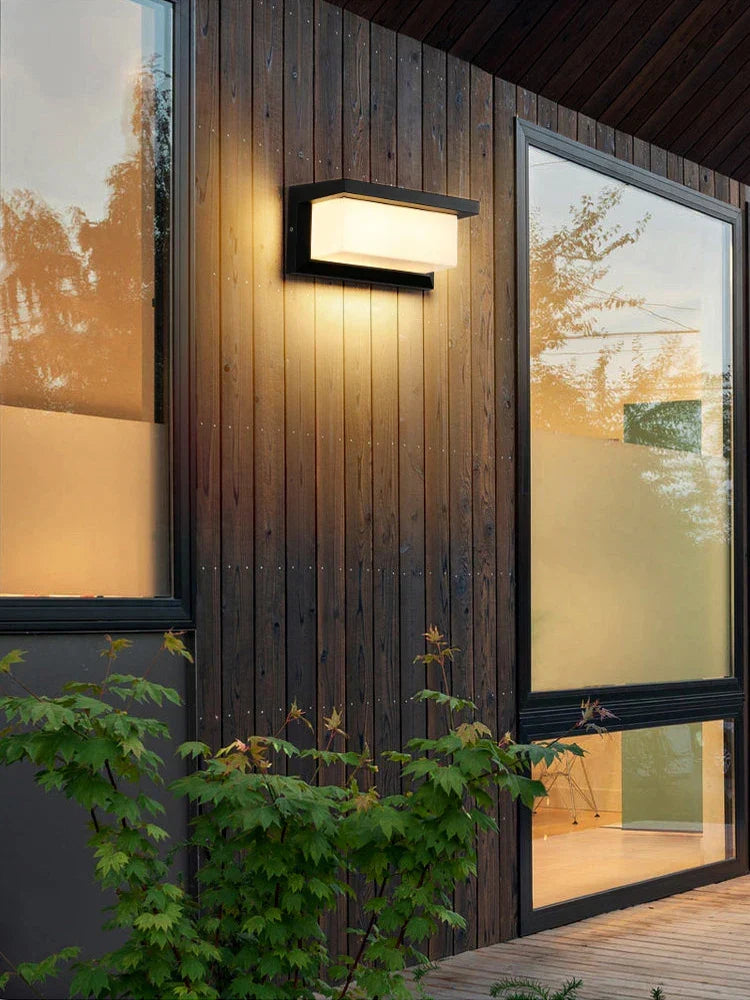 Moderne LED Außenwandleuchte mit Bewegungsmelder - Wasserdichte Veranda-Lampe, Außenbeleuchtungseinrichtung