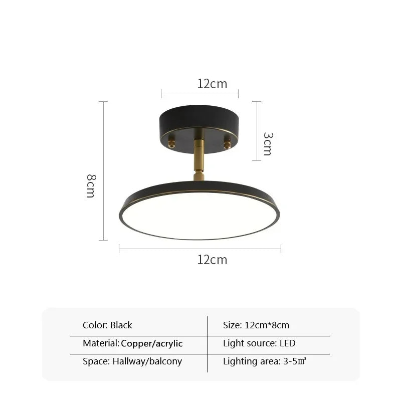 Moderne drehbare LED-Deckenleuchte – Schwarz und Gold minimalistisches Design für die Beleuchtung mehrerer Räume (1-Wege, 10-15 qm Abdeckung)