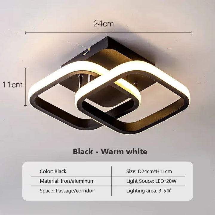 Moderne LED-Deckenleuchte - Dimmbares Innenbeleuchtungsgerät für Flur, Treppen, Foyer, Balkon und Schlafzimmer