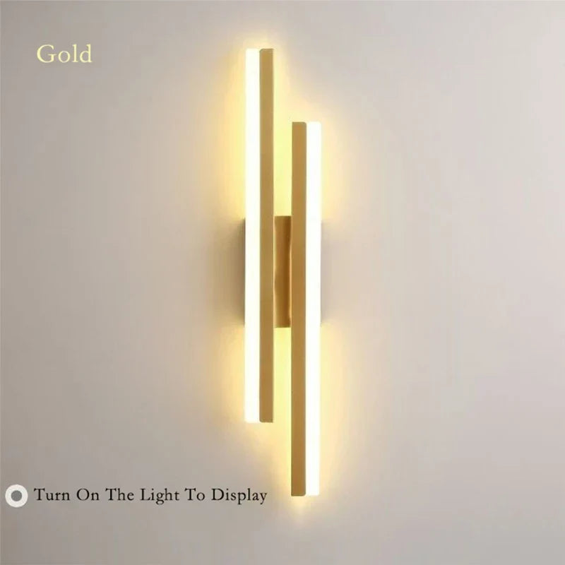 Moderne LED Wandleuchte – Schwarze & Goldene Acrylwandleuchte für Wohnzimmer, Schlafzimmer und Innendekoration