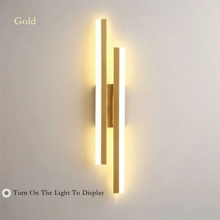 Moderne LED Wandleuchte – Schwarze & Goldene Acrylwandleuchte für Wohnzimmer, Schlafzimmer und Innendekoration