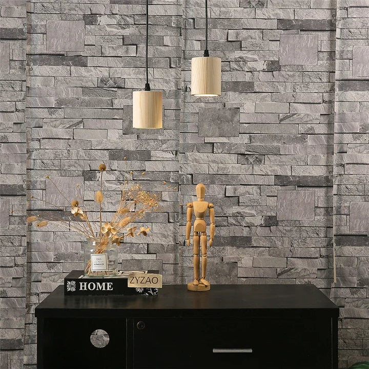 Moderne Holz-Pendelleuchte – Nordic Style Massivholzlampe für Wohnzimmer, Schlafzimmer, Bar und Restaurant, E27 Lampenfassung