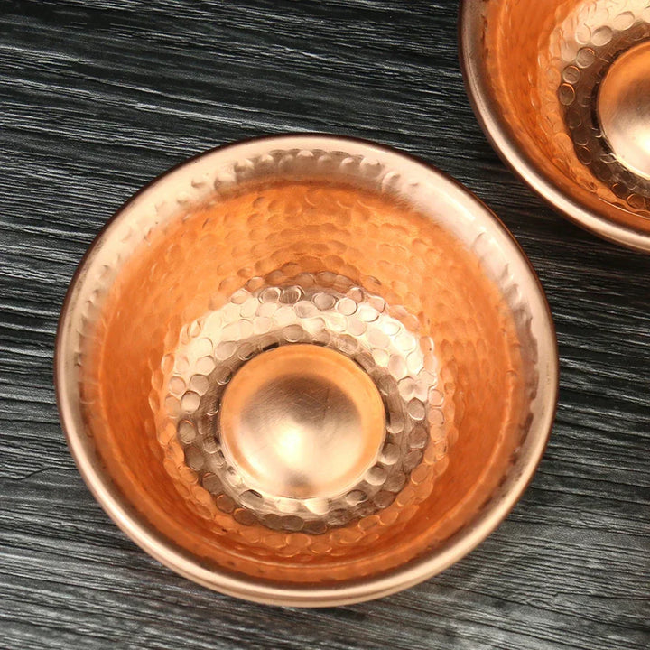 Nepalesische reine Kupferwasserzubereitungsschüssel handgefertigt Hammermuster heilige Wasserschüssel für Buddha Buddhismus Zubehör