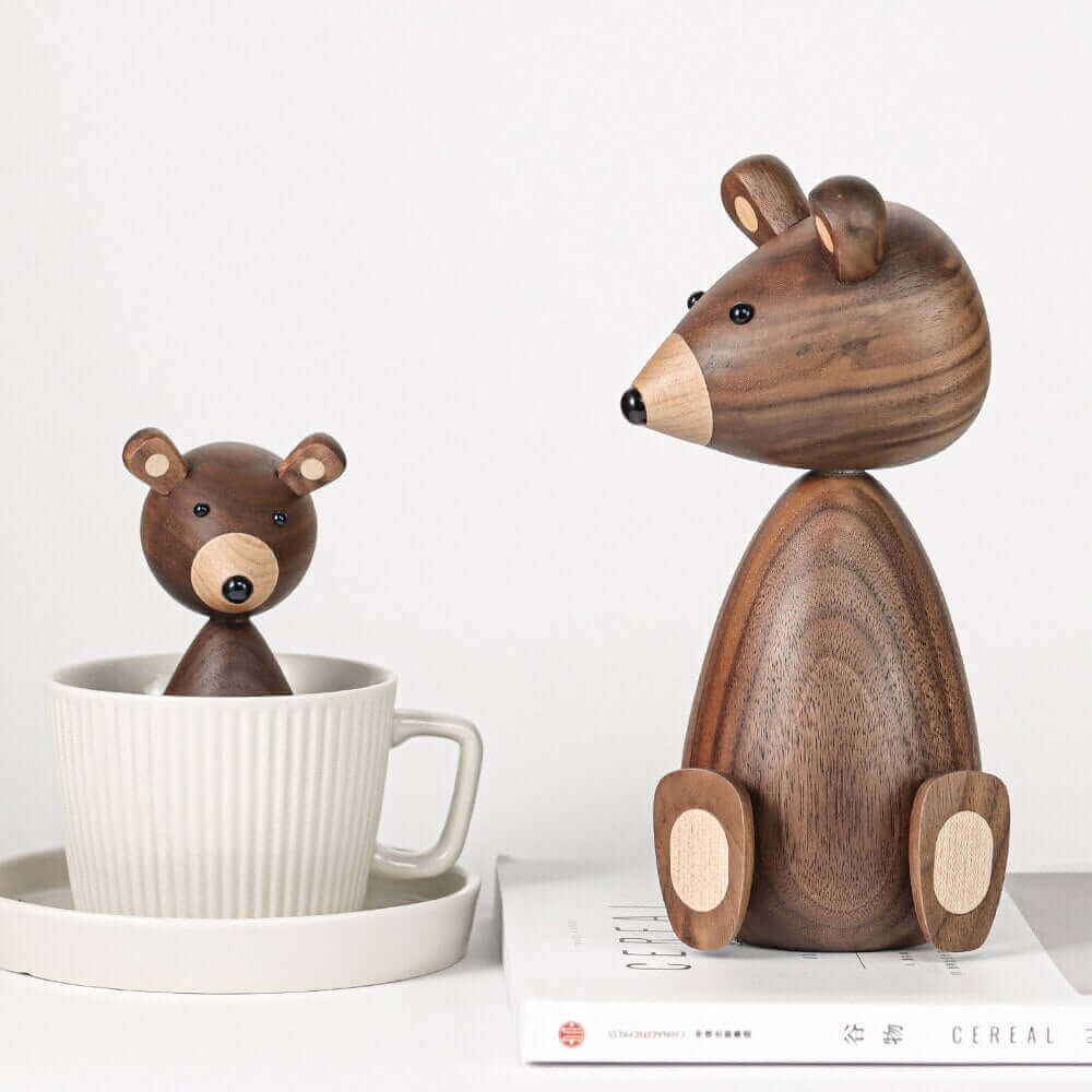 Dänische Holzbraunbärenfamilie Ornamente