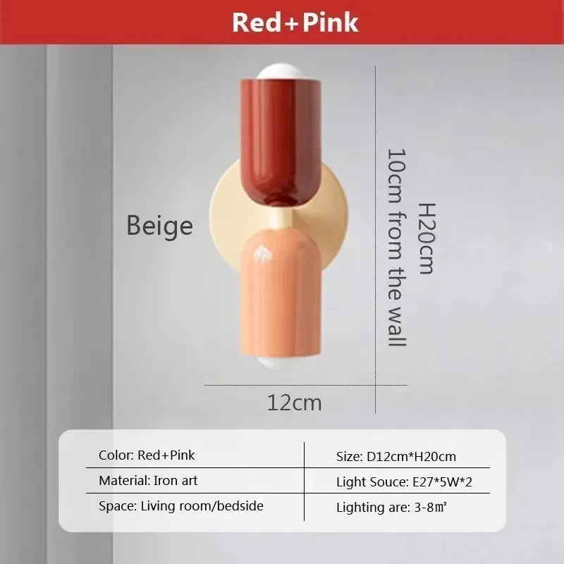 Nordic LED Wandleuchten – Modern Minimalistische Doppelkopf Wandleuchte für Wohnzimmer, Schlafzimmer, Studium und Innendekoration