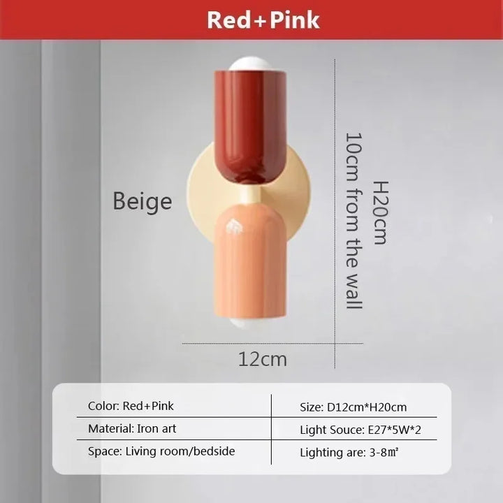 Nordic LED Wandleuchten – Modern Minimalistische Doppelkopf Wandleuchte für Wohnzimmer, Schlafzimmer, Studium und Innendekoration