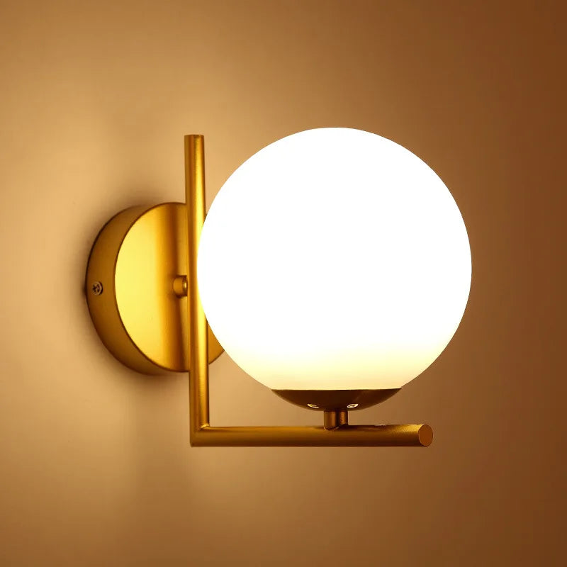 Moderne Minimalistische LED Wandleuchte – Europäische Stil Glas Wandleuchte für Wohnzimmer, Schlafzimmer und Nachttisch
