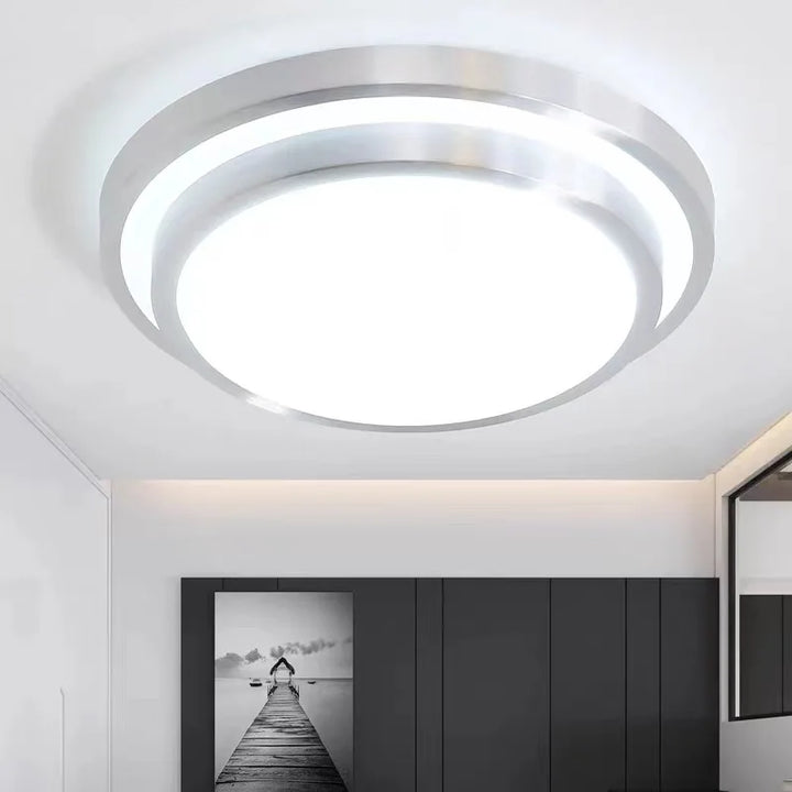 Moderne LED-Deckenleuchte - Doppelschichtige runde Aluminiumfernbedienungslampe für Schlafzimmer, Esszimmer, Wohnzimmer Dekor
