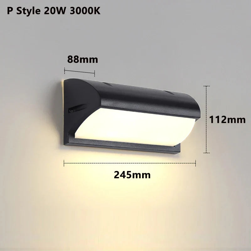 Moderne LED Außenwandleuchte mit Bewegungssensor - Wasserdichte IP65 Terrassenlichter für Balkon Garten