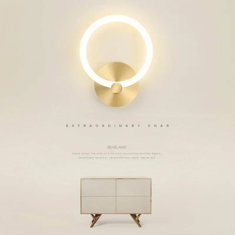 Moderne nordische LED-Wandlampe – Elegante Ringlichtleuchte für Schlafzimmer, Wohnzimmer und Hotelausstattung