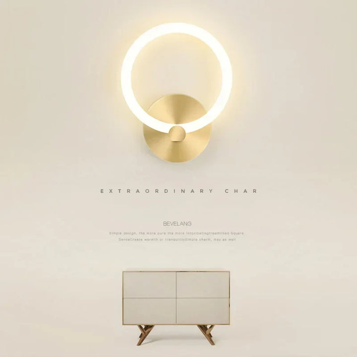 Moderne nordische LED-Wandlampe – Elegante Ringlichtleuchte für Schlafzimmer, Wohnzimmer und Hotelausstattung