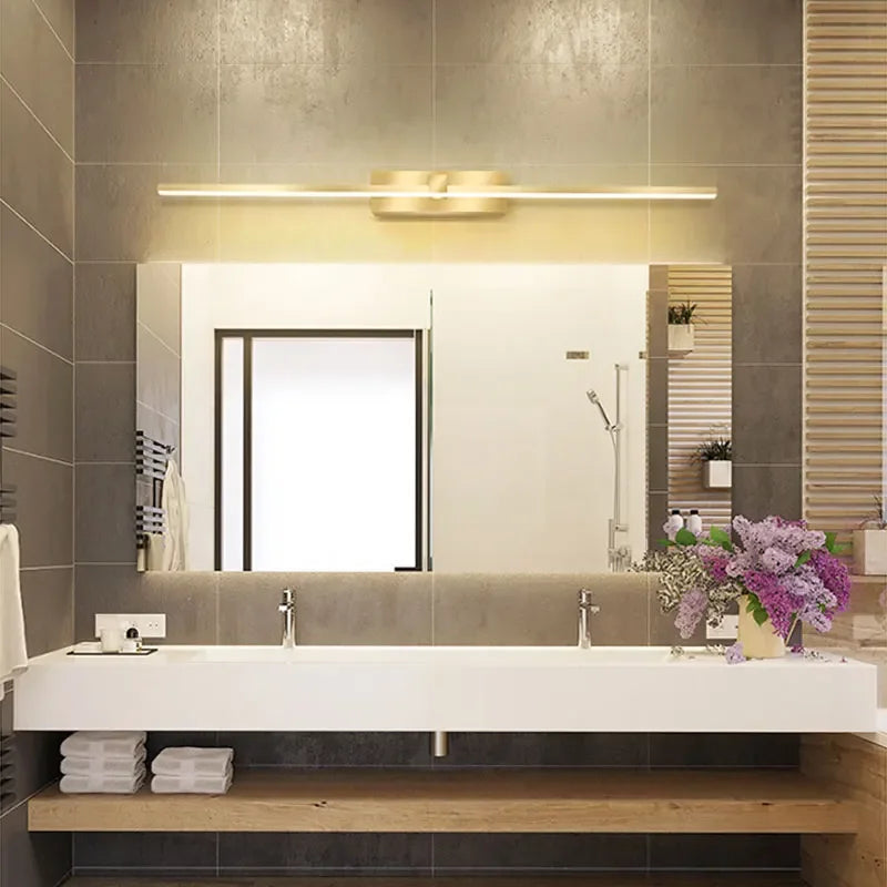 Moderne gold LED Wandleuchte – Badezimmer Spiegel Licht mit Touch-Schalter für Schlafzimmer, Wohnzimmer und Schminklicht