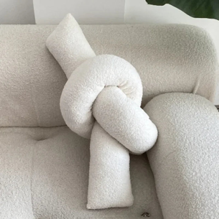 Nordic Bouclé Abstract Kissen – Minimalistisches Plüschkissen