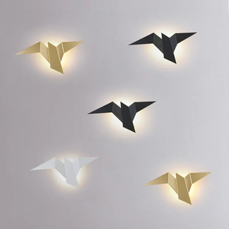 Nordic LED Vogel Wandlampe – Moderne Wandbeleuchtung für Schlafzimmer, Wohnzimmer, Treppen und Nachttisch – Oben & Unten Beleuchtung, Eisen Schirm, AC-Betrieb