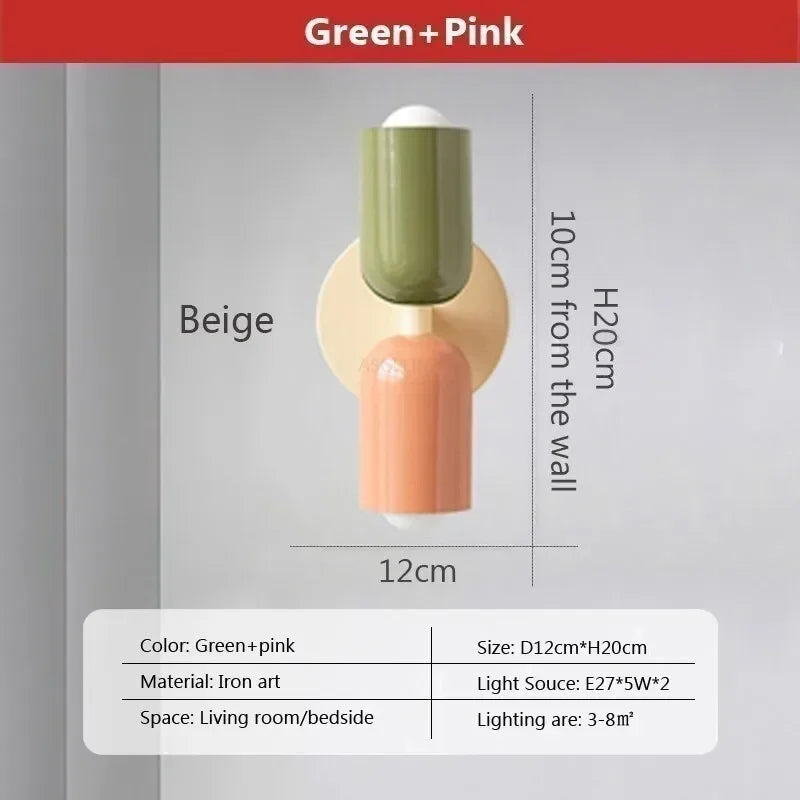 Nordic LED Wandleuchten – Modern Minimalistische Doppelkopf Wandleuchte für Wohnzimmer, Schlafzimmer, Studium und Innendekoration