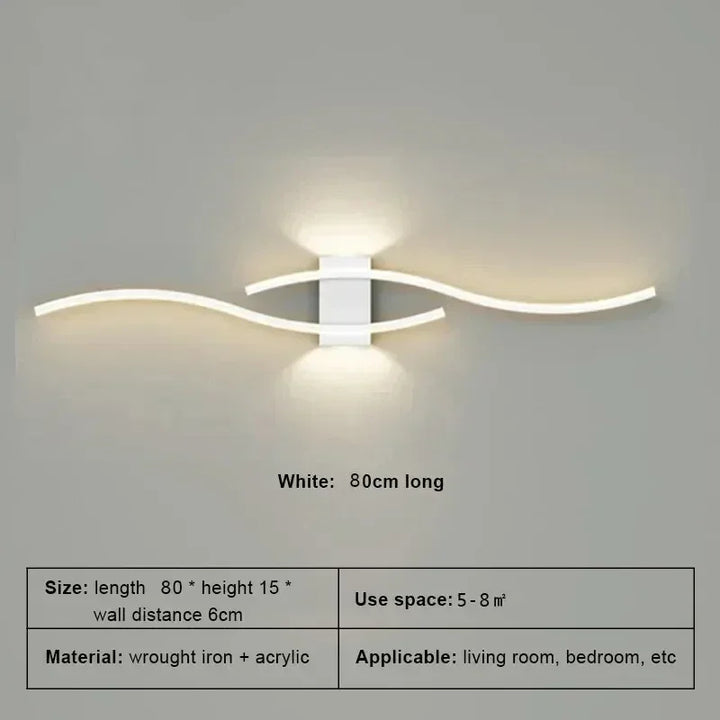 Moderne Minimalistische LED Streifen Wandleuchte – Dimmbare Wandleuchte für Wohnzimmer, Schlafzimmer, Restaurant und Badezimmer