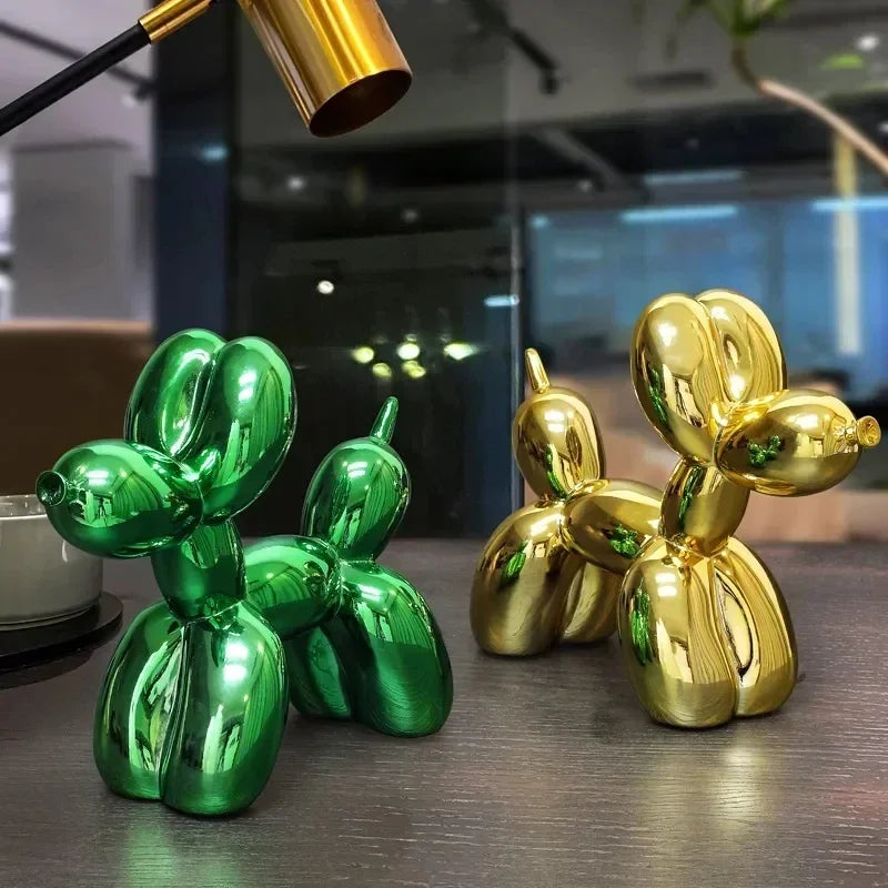 Nordic Balloon Dog Skulptur Harz Tier Ornament Kunstskulpturen und Figuren Bastel Heimdekoration Raum Schreibtisch Zubehör