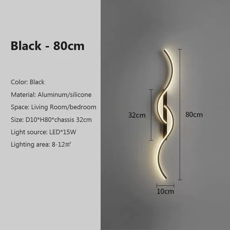 Moderne LED Wandleuchte – Smart Fernbedienung gesteuertes Wandlicht für Schlafzimmer, Wohnzimmer und Treppenhaus