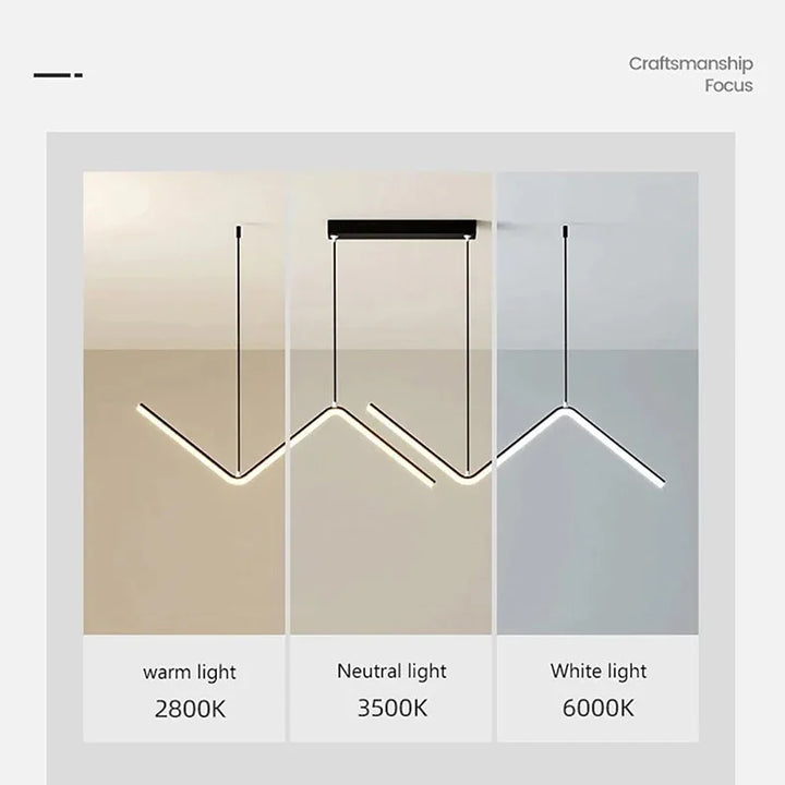 Moderne LED-Pendelleuchte – Intelligente Fernbedienung mit einstellbarer Helligkeit & Farbtemperatur für Esszimmer, Wohnzimmer und Schlafzimmer