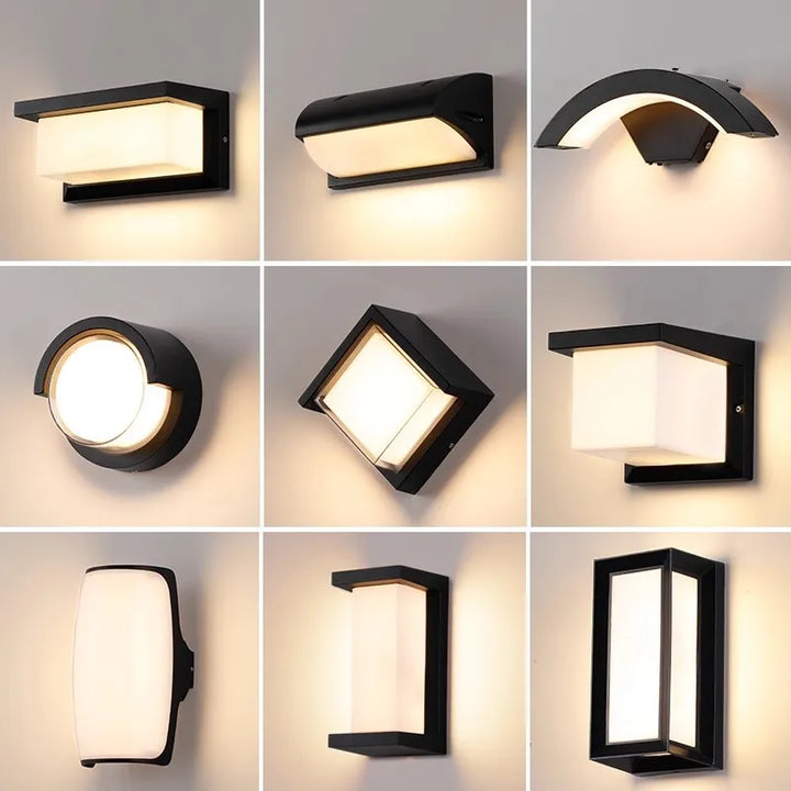Moderne LED Außenwandleuchte mit Bewegungsmelder - Wasserdichte Veranda-Lampe, Außenbeleuchtungseinrichtung